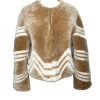 Clothing LINDA RICHARD | Zig-Zag Fur Jacket In Tan/Cream