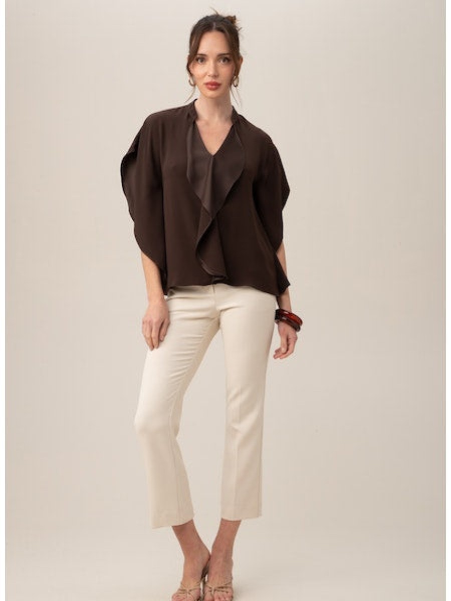 Clothing TRINA TURK | Tompkins Square Top In Brown Derby