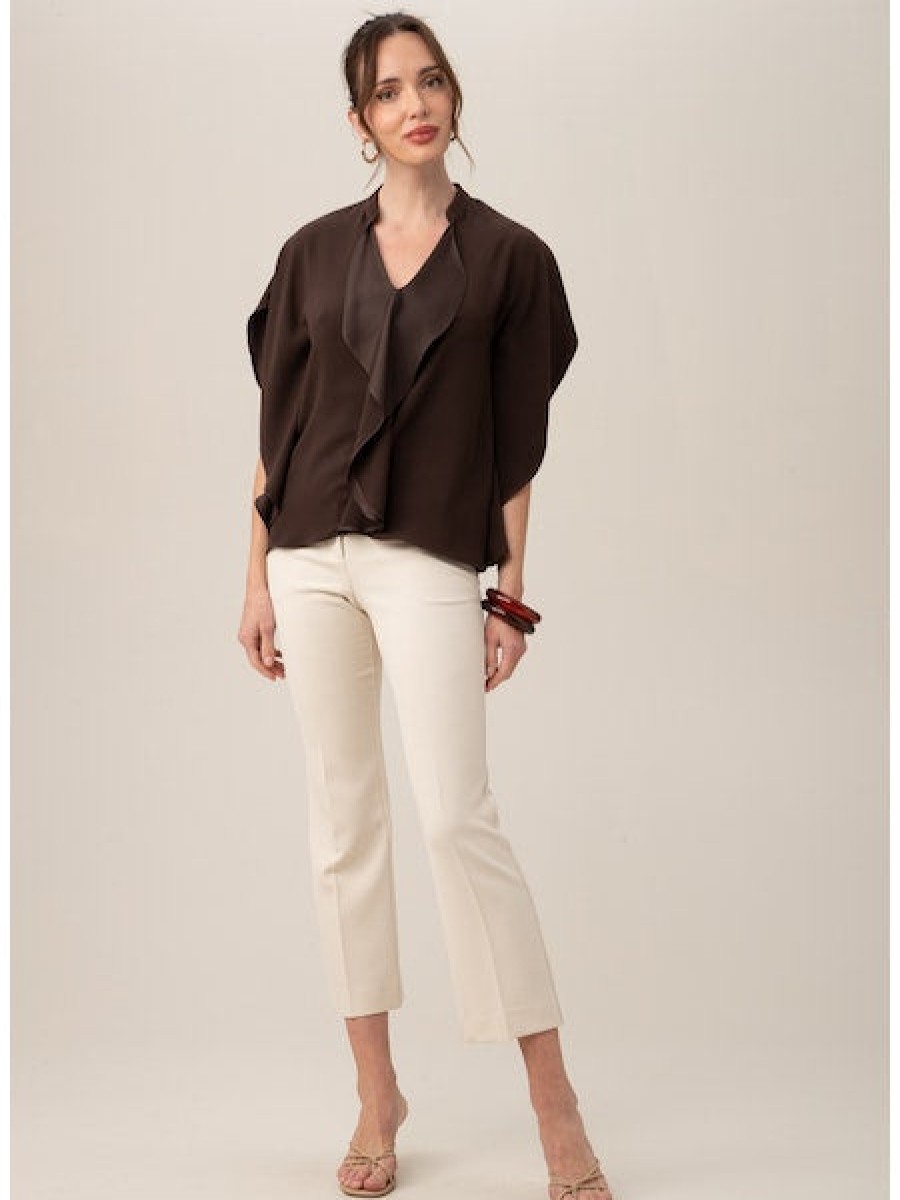 Clothing TRINA TURK | Tompkins Square Top In Brown Derby