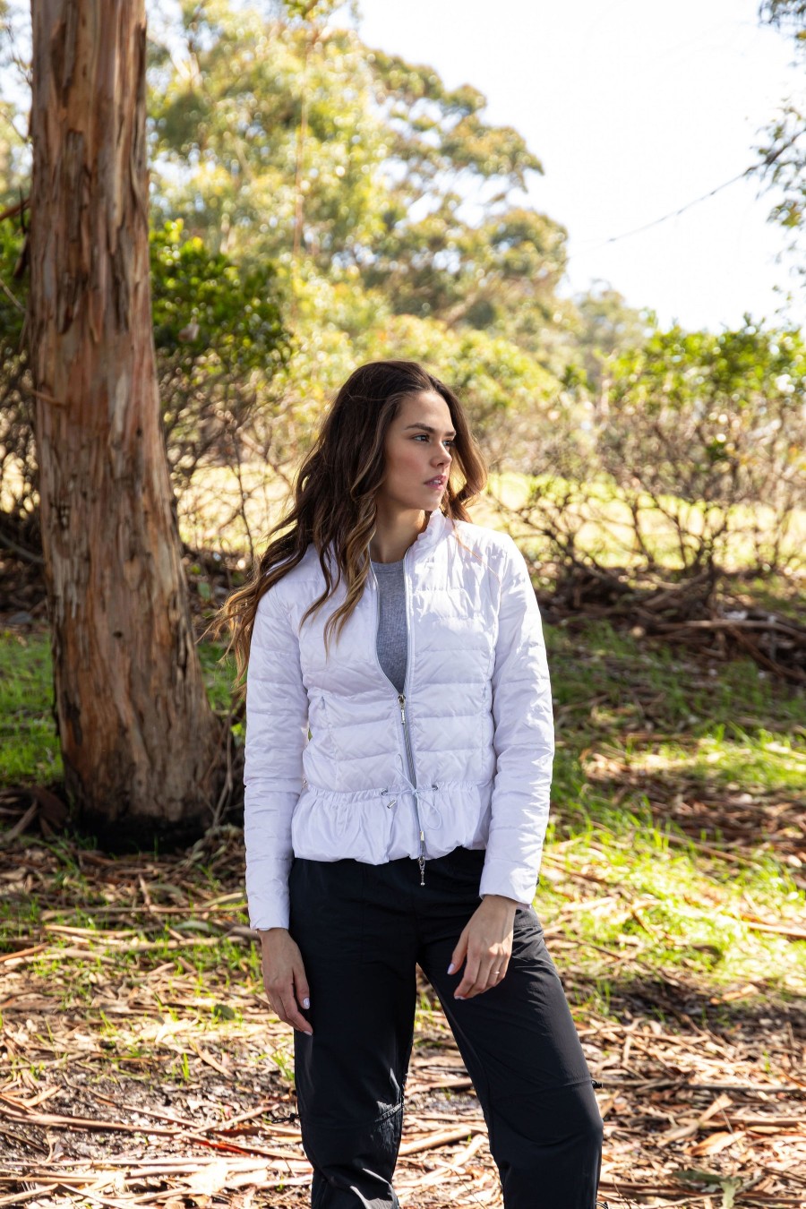 Clothing ANORAK | Peplum Puffer Jacket In White