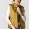 Clothing LILLA P | Reversible Snap Front Vest In Antique Gold