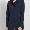 Clothing LYSSE | Schiffer Button Down Top In Navy