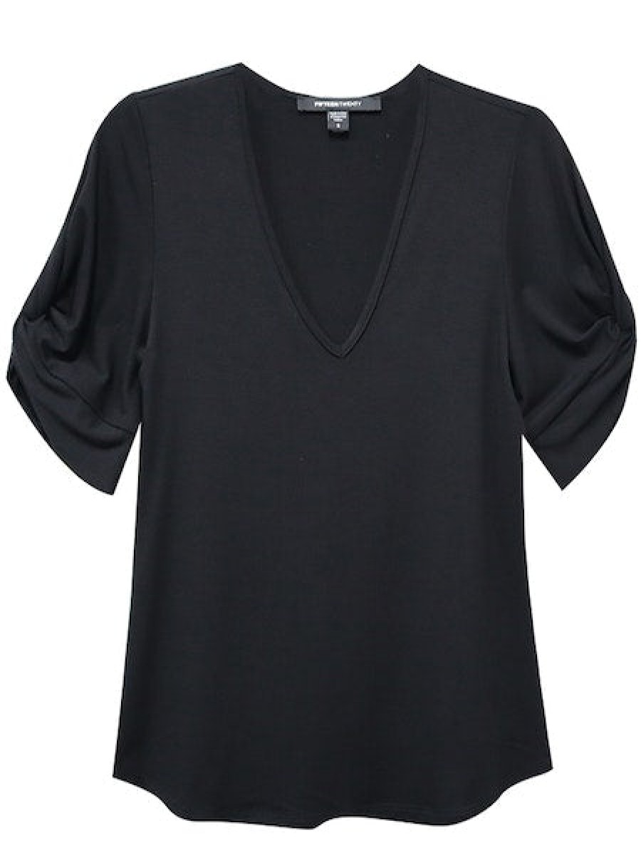 Clothing FIFTEEN TWENTY | Twist Detail Sleeve Top In Black *Final Sale*