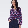 Clothing DIANE VON FURSTENBURG | Freddie Top In Huge Autumn Berries Pink