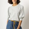 Clothing LILLA P | Puff Sleeve Crew Neck Sweater In Grey