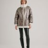 Clothing NIKKI JONES | Reversible Faux Fur Lined Jacket In Pewter Vanilla