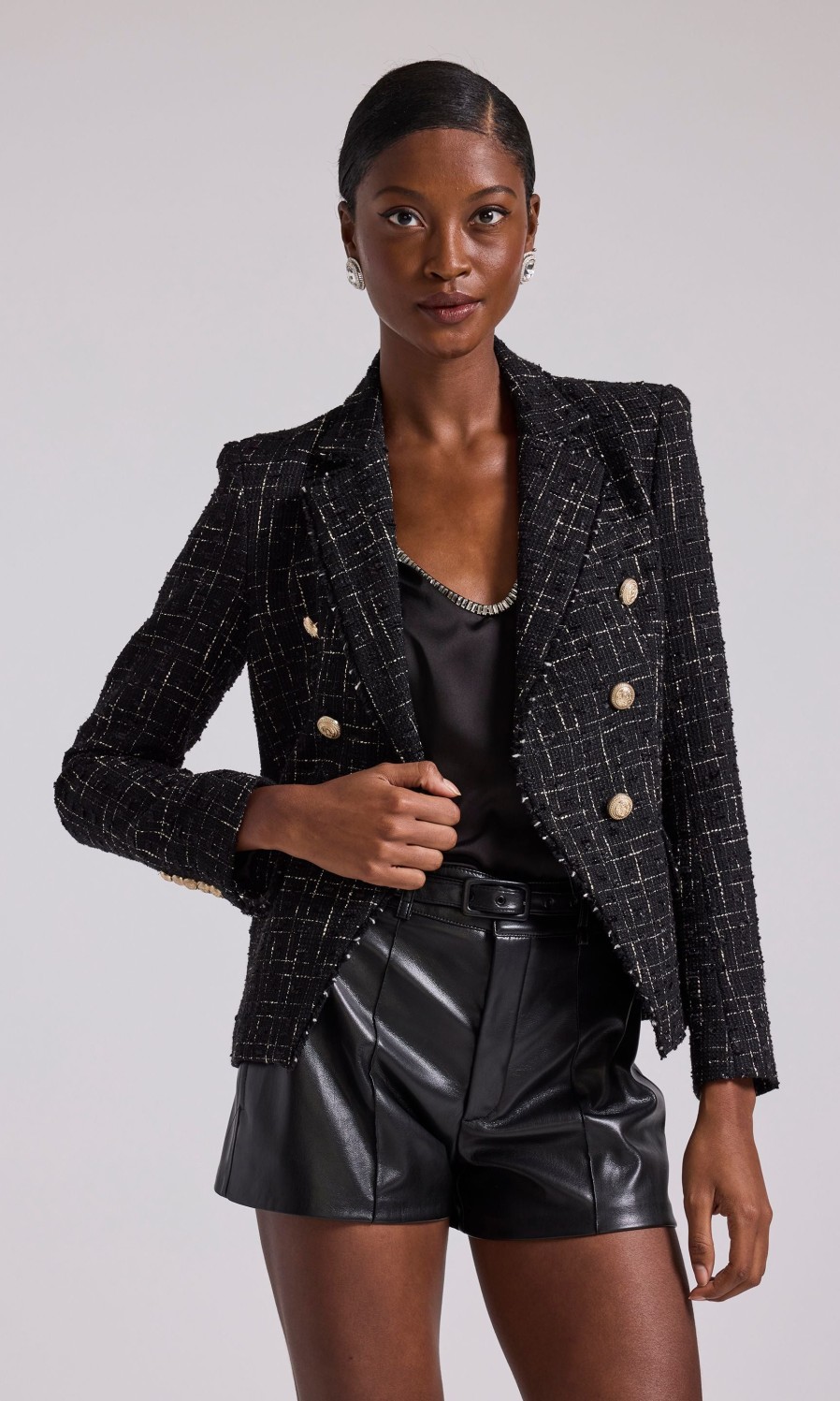 Clothing GENERATION LOVE | Eliza Tweed Blazer In Black/White Window