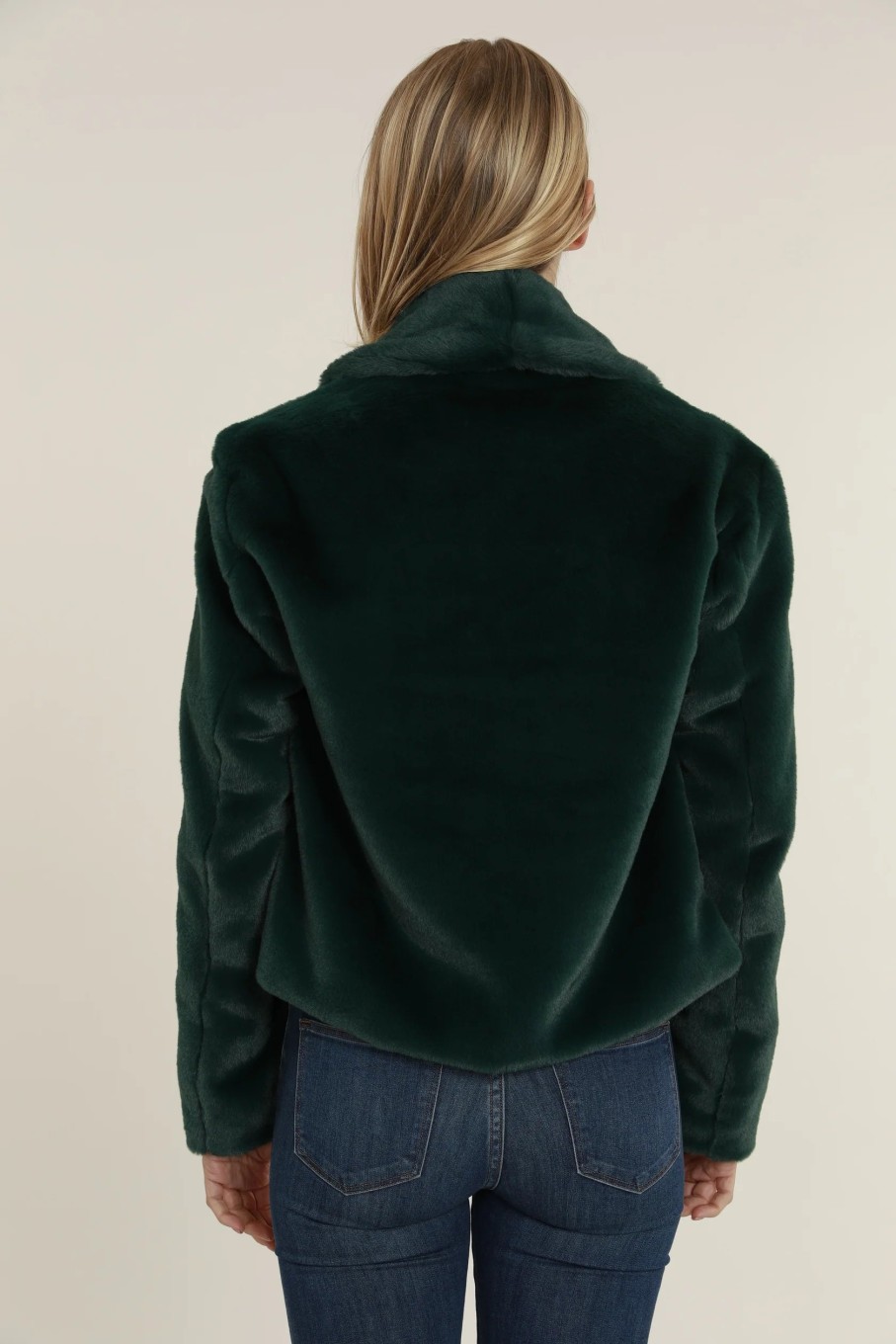 Clothing DOLCE CABO | Faux Fur Shawl Collar Jacket In Green