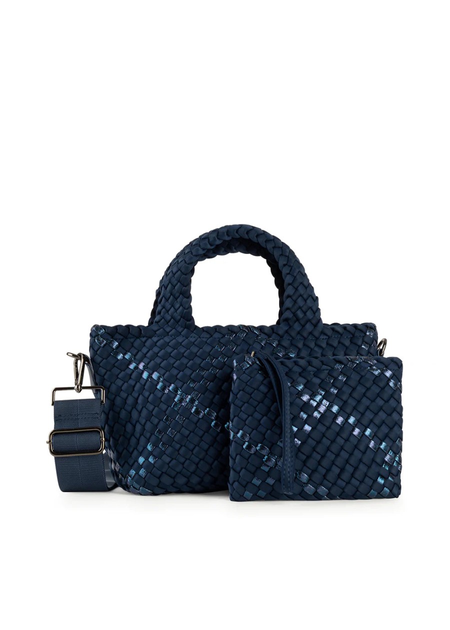 Clothing Haute Shore Ltd | Mark Mini Tote In Navy/Navy Metallic