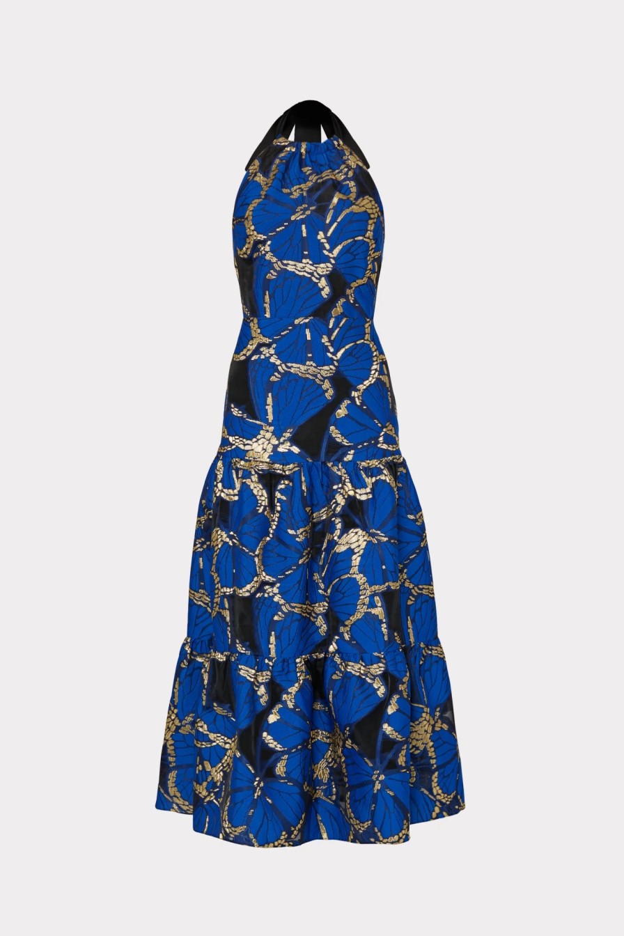 Clothing Milly | Hayden Butterfly Dress In Blue Multi