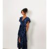 Clothing HUTCH | Zola Wrap Dress In Navy Velvet