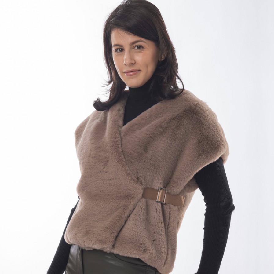 Clothing FURIOUS FURS | Taline Vest In Taupe