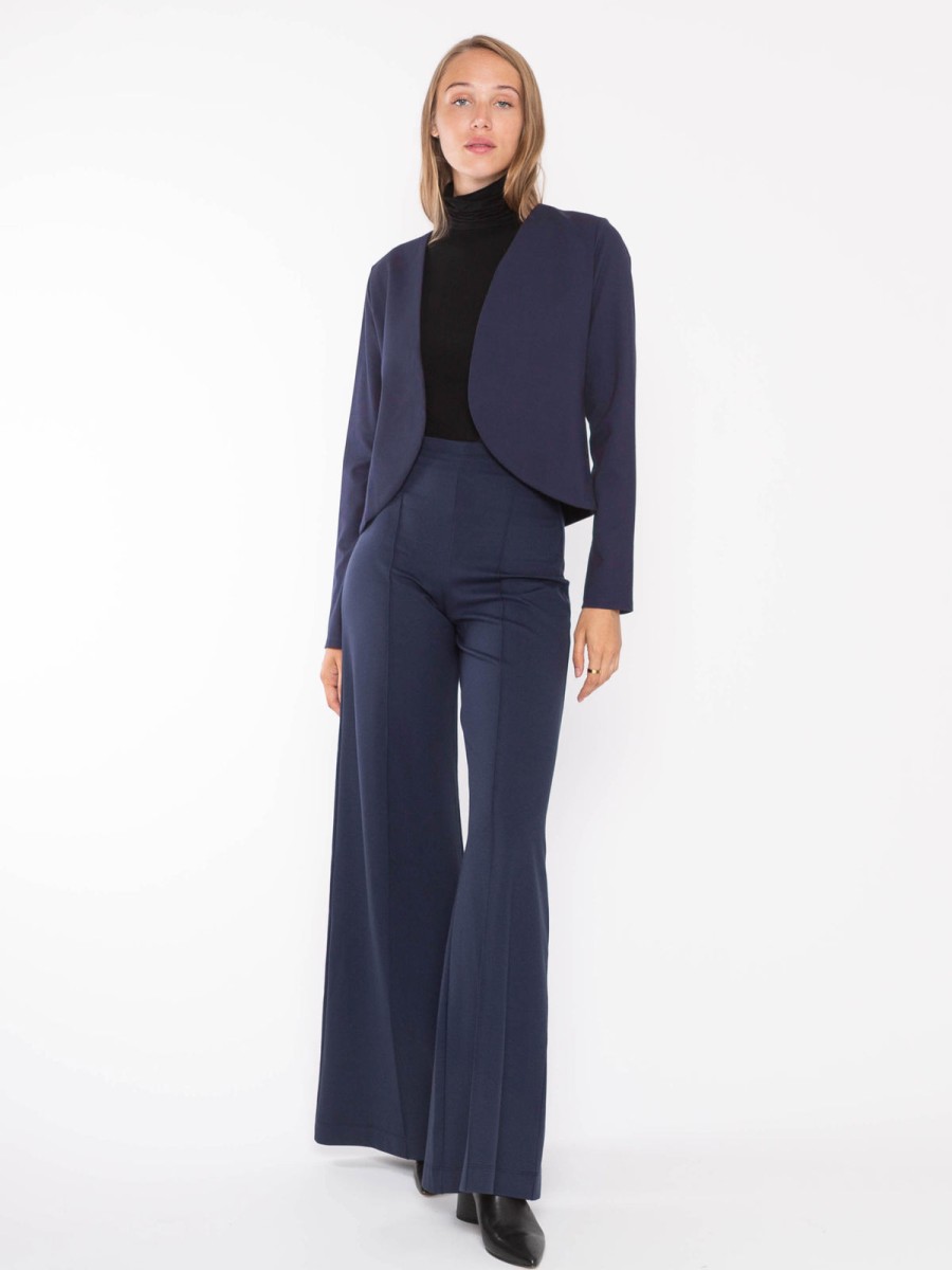 Clothing RIPLEY RADER | Ponte Knit Bolero Blazer In Navy