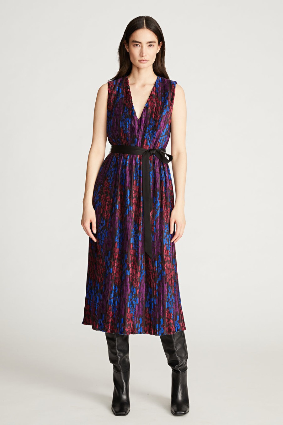 Clothing HALSTON | Kieran Dress In Pleated Print