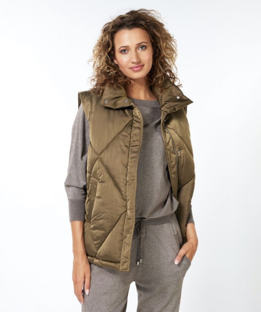 Clothing ESQUALO | Quilted Puffer Vest In Army Green