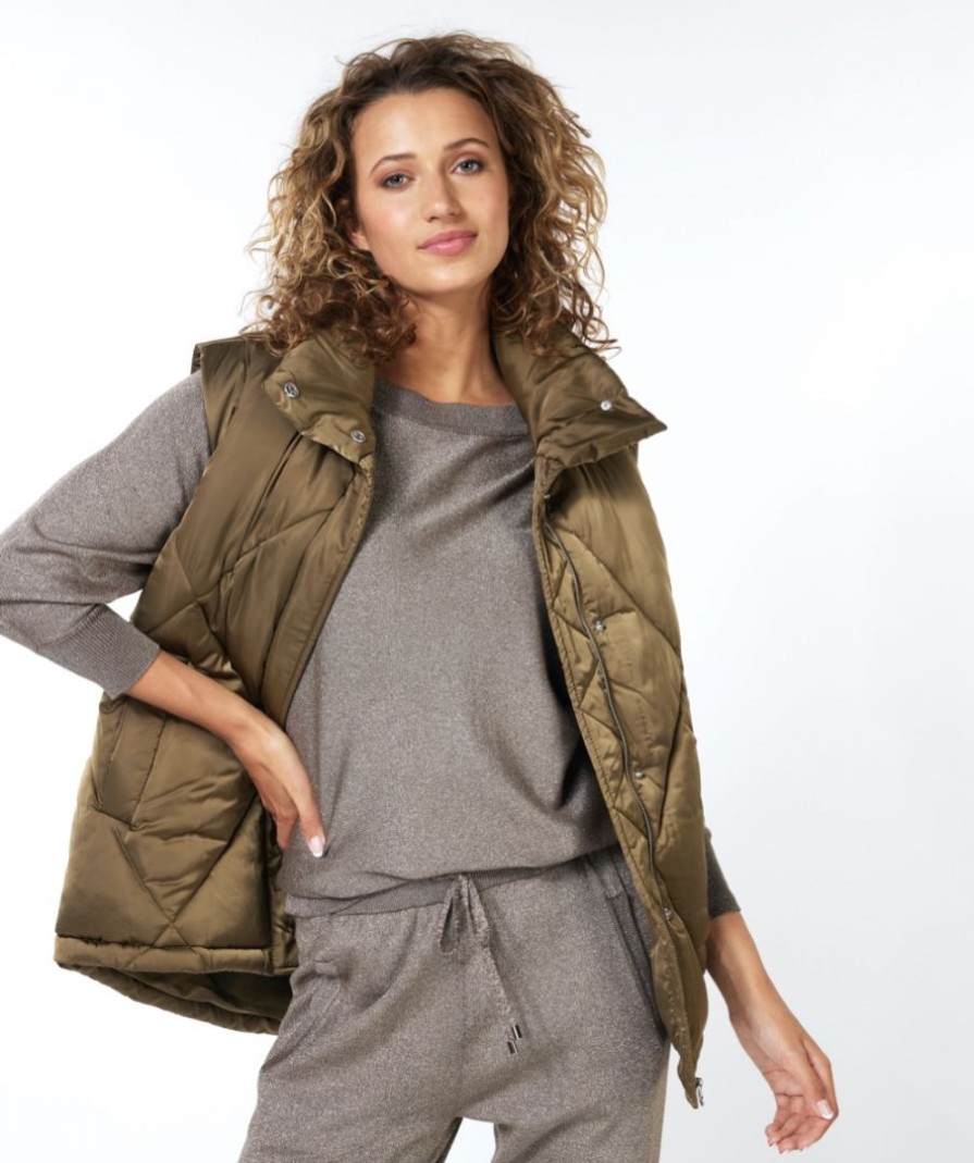 Clothing ESQUALO | Quilted Puffer Vest In Army Green