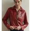 Clothing JAKETT | Hayden Waxed Leather Jacket In Vintage Red