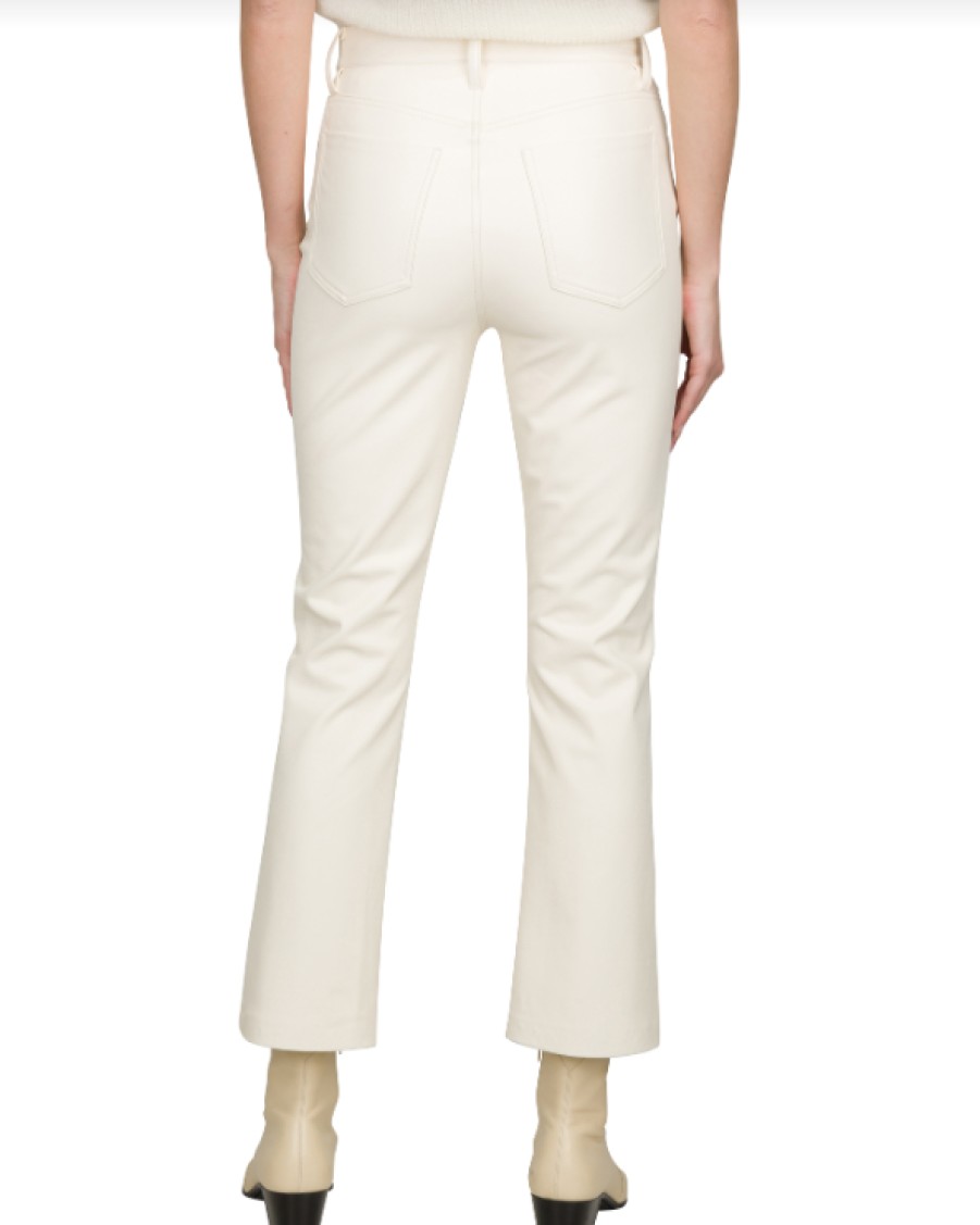 Clothing SEVEN JEANS | High Waisted Vegan Leather Slim Kick Pant In Cream