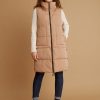 Clothing NIKKI JONES | Long Puffer Vest In Bronzed