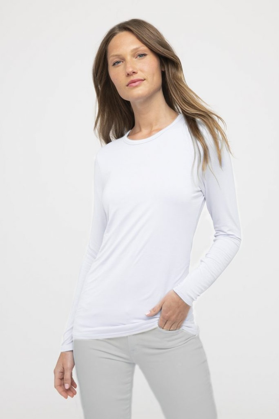 Clothing KINROSS CASHMERE | Bamboo Crew Tee