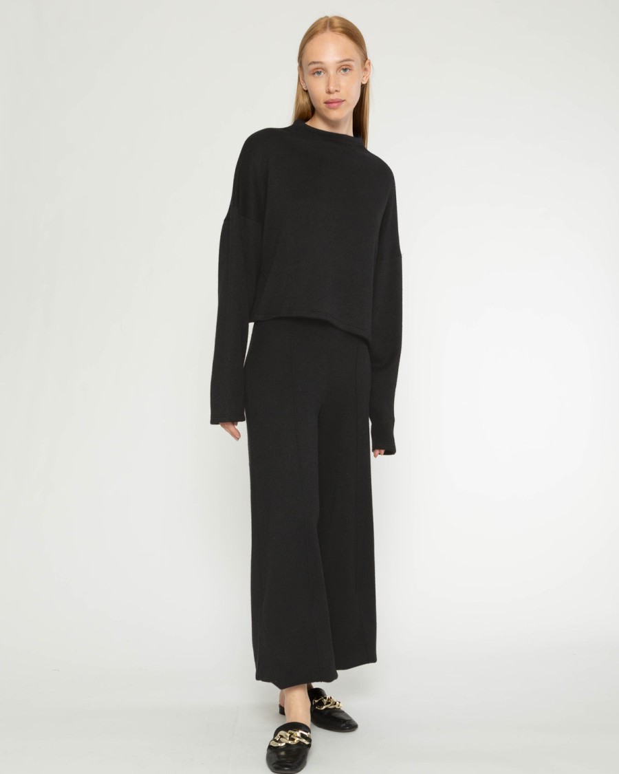 Clothing RIPLEY RADER | Cashmere-Like Wide Leg Pant In Black