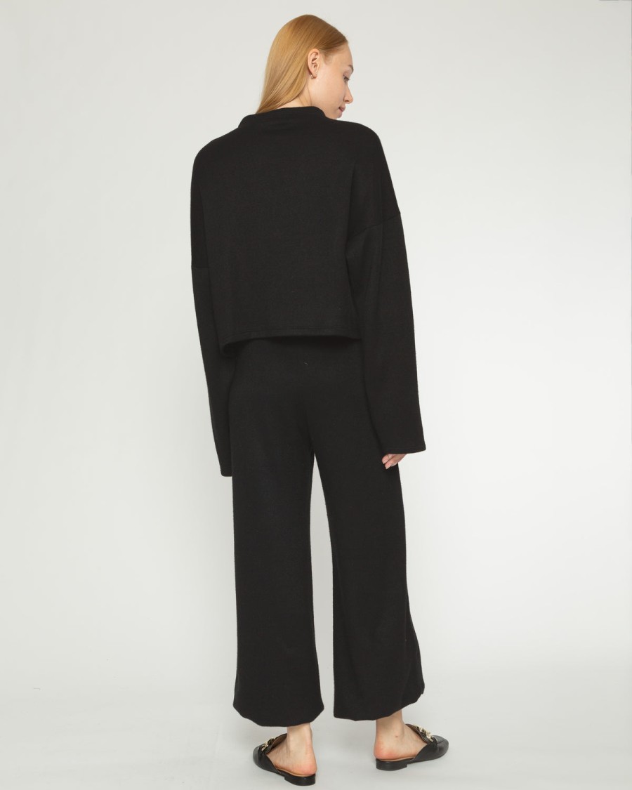 Clothing RIPLEY RADER | Cashmere-Like Wide Leg Pant In Black