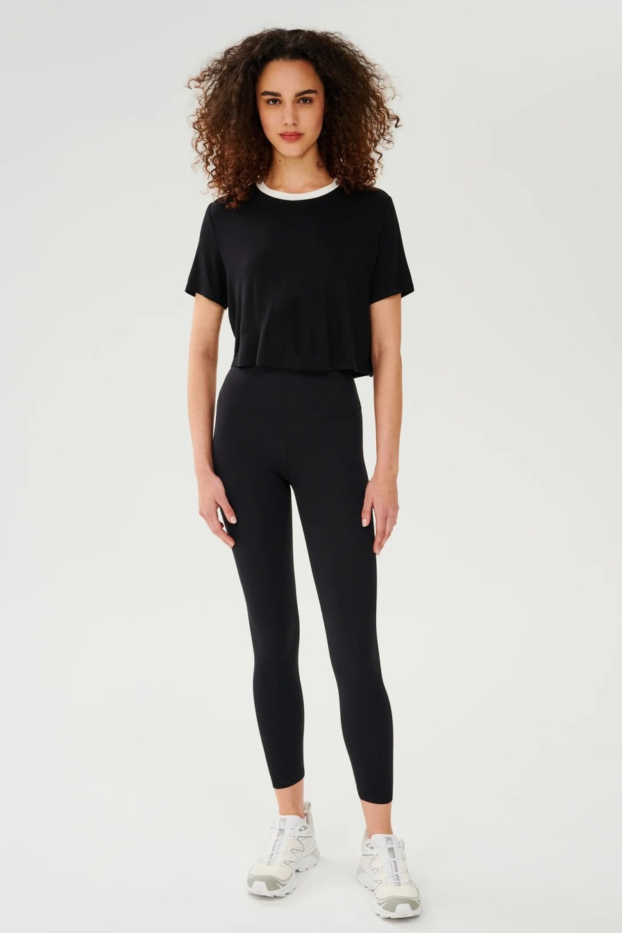 Clothing SPLITS59 | Djuna Crop Ringer Tee In Black/White