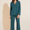 Clothing EBERJEY | Gisele Long Pj Set In Evergreen/Ivory