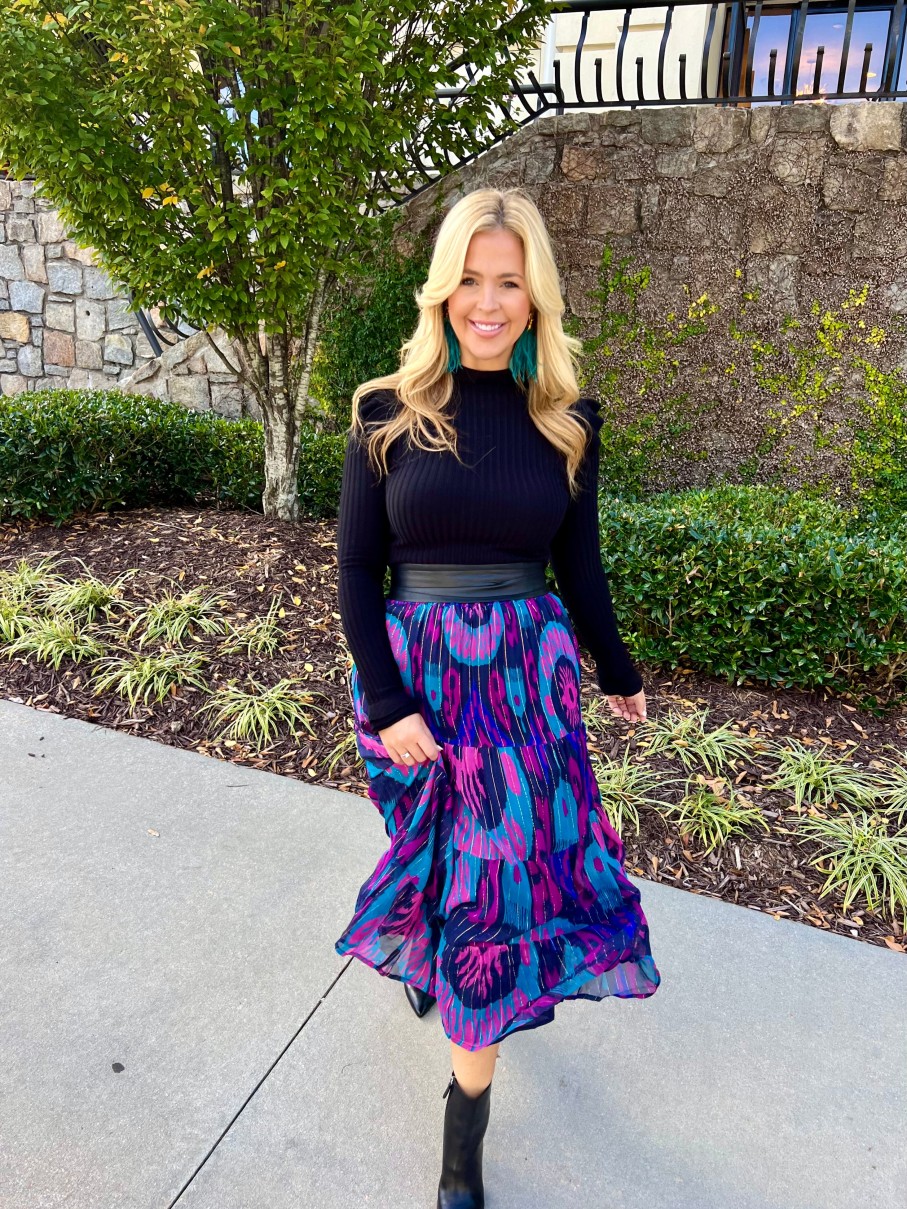 Clothing LA PLAGE | Breakers Maxi Skirt In Ikat Multi