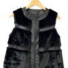 Clothing GLAMOURPUSS | Vegan Leather Trim Fur Vest In Black