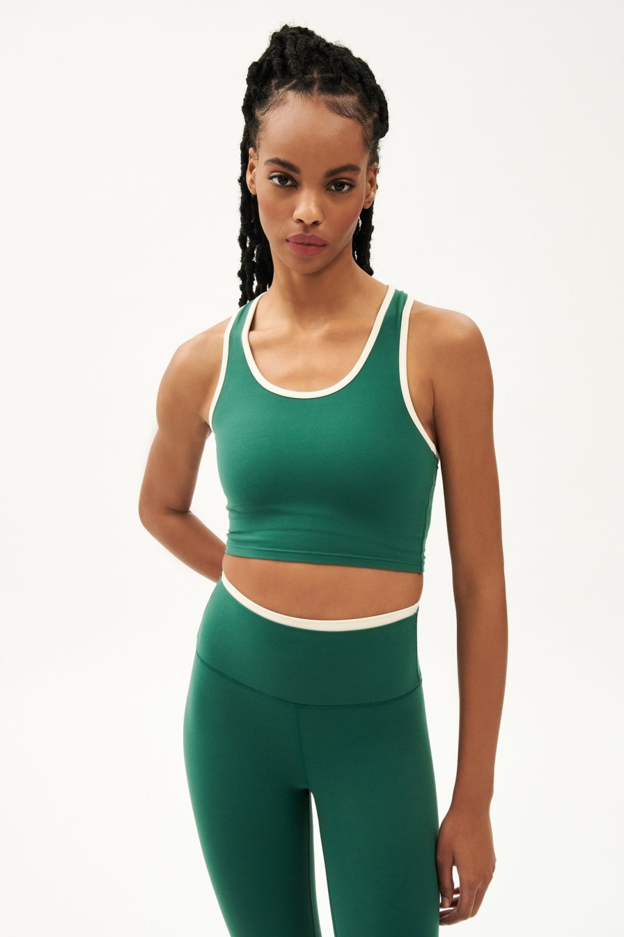 Clothing SPLITS59 | Amber Airweight Bralette In Arugula/Creme