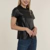 Clothing DOLCE CABO | Vegan Leather Tee In Black