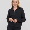 Clothing SPANX | Airessentials Half-Zip Pullover In Very Black