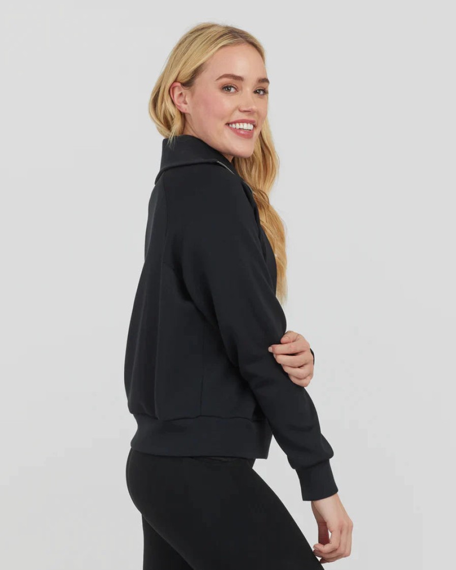 Clothing SPANX | Airessentials Half-Zip Pullover In Very Black