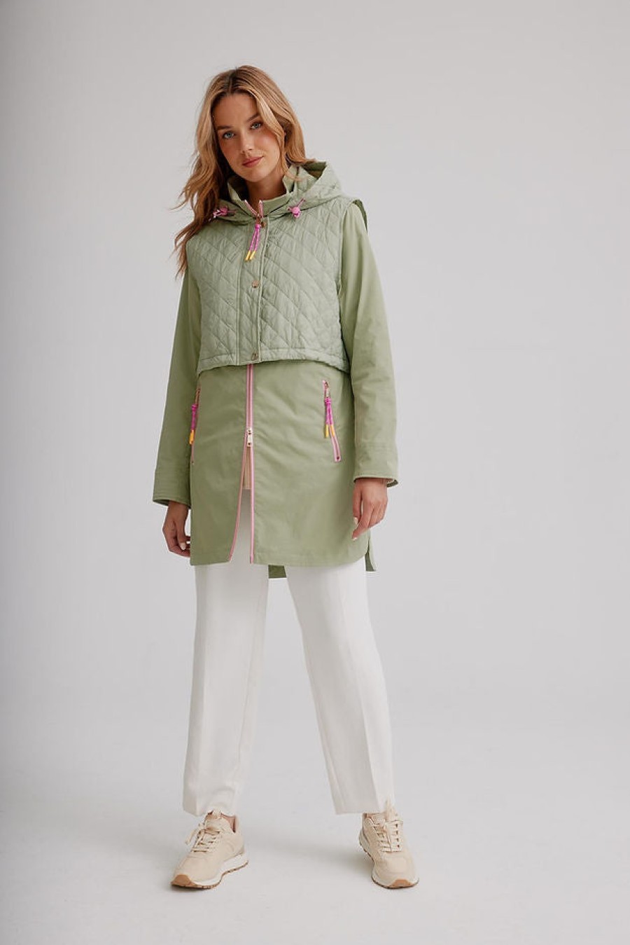 Clothing NIKKI JONES | Two-For-One Rain Jacket In Fern