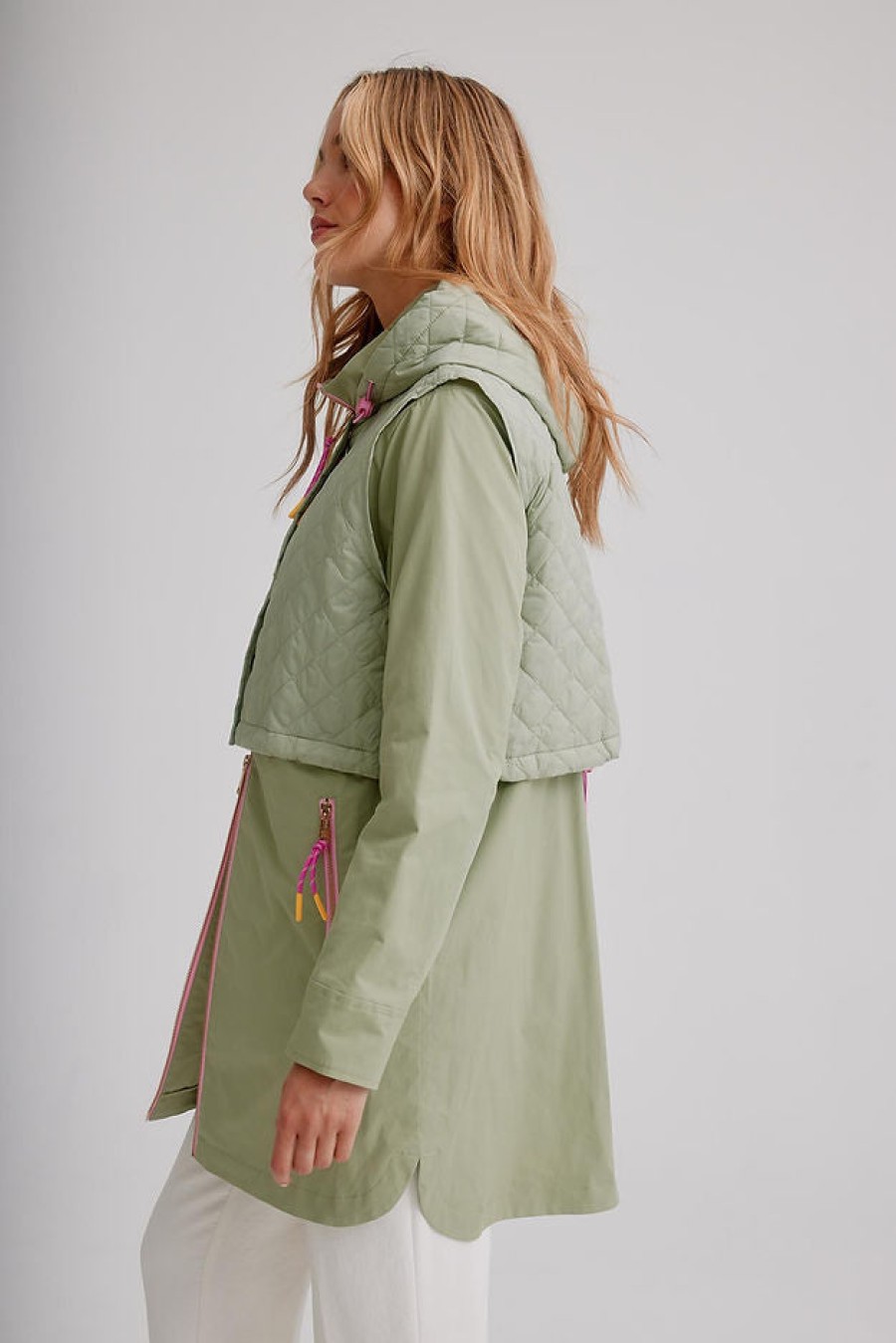 Clothing NIKKI JONES | Two-For-One Rain Jacket In Fern