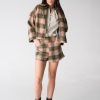 Clothing NEVER A WALLFLOWER | Shawl Collar Cropped Jacket In Plaid Mohair