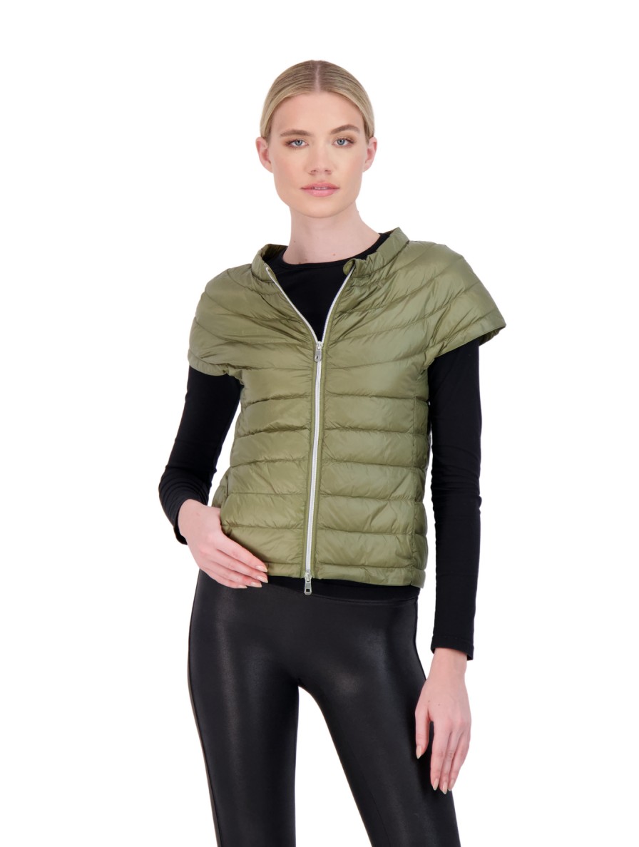 Clothing COTES OF LONDON | St. Ives Short Sleeve Down Puffer Jacket In Olive