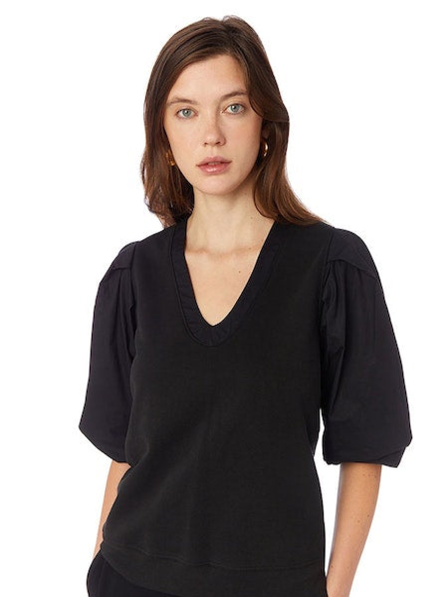 Clothing MARIE OLIVER | Viva Popover Top In Washed Black