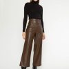 Clothing RIPLEY RADER | Vegan Leather Straight Leg Pant In Chocolate