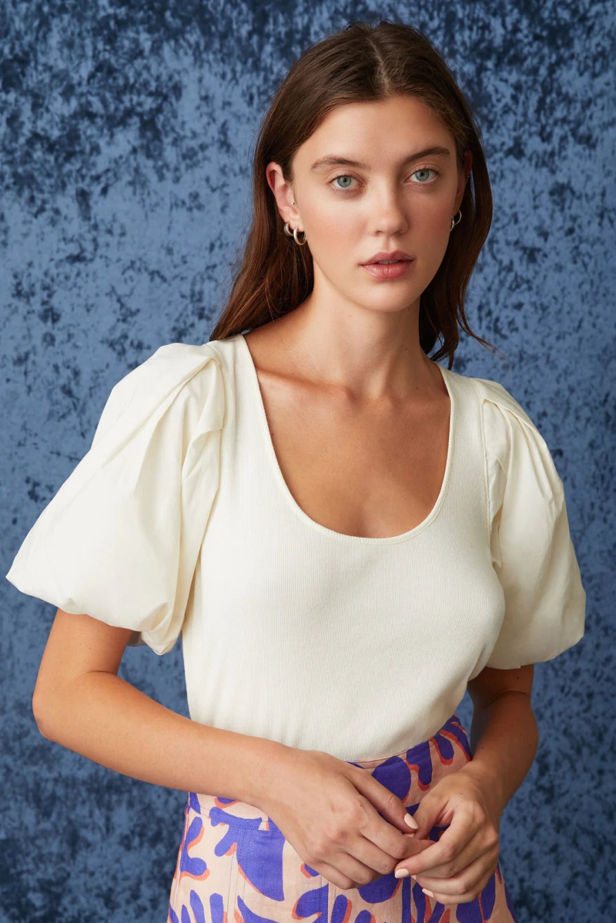 Clothing MARIE OLIVER | Leigh Top In Blanc *Final Sale*