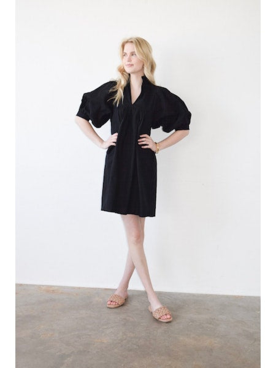 Clothing NEVER A WALLFLOWER | High Neck Dress In Black Windowpane