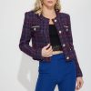 Clothing GENERATION LOVE | Kristin Tweed Jacket In Navy/Merlot