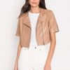 Clothing LAMARQUE | Kirsi Cropped Biker Jacket In Camel