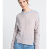 Clothing KINROSS CASHMERE | Exposed Seam High Low Sweater In Dune