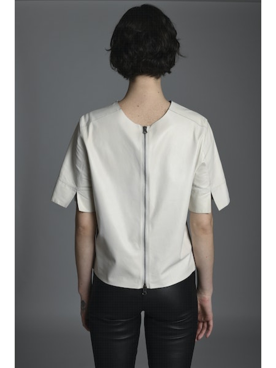 Clothing JAKETT | Leather T-Shirt In Off White