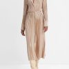 Clothing VINCE | Pintuck Pleat Shirt Dress In Pale Nut