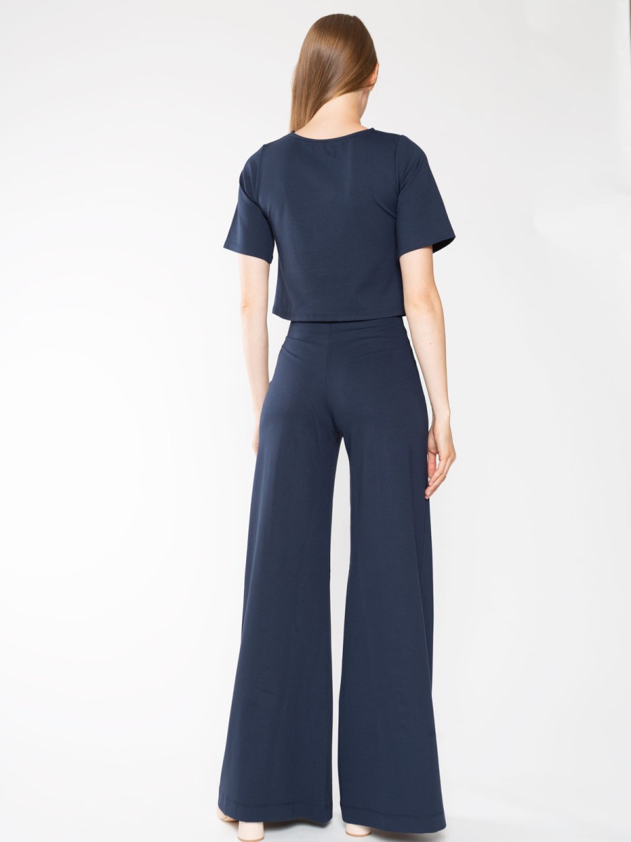 Clothing RIPLEY RADER | Ripley Rader Ponte Knit Wide Leg Pant In Navy