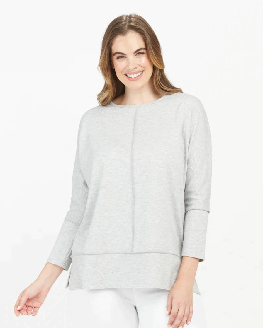 Clothing SPANX | Perfect Length Dolman Sleeve Top In Soft Grey Heather