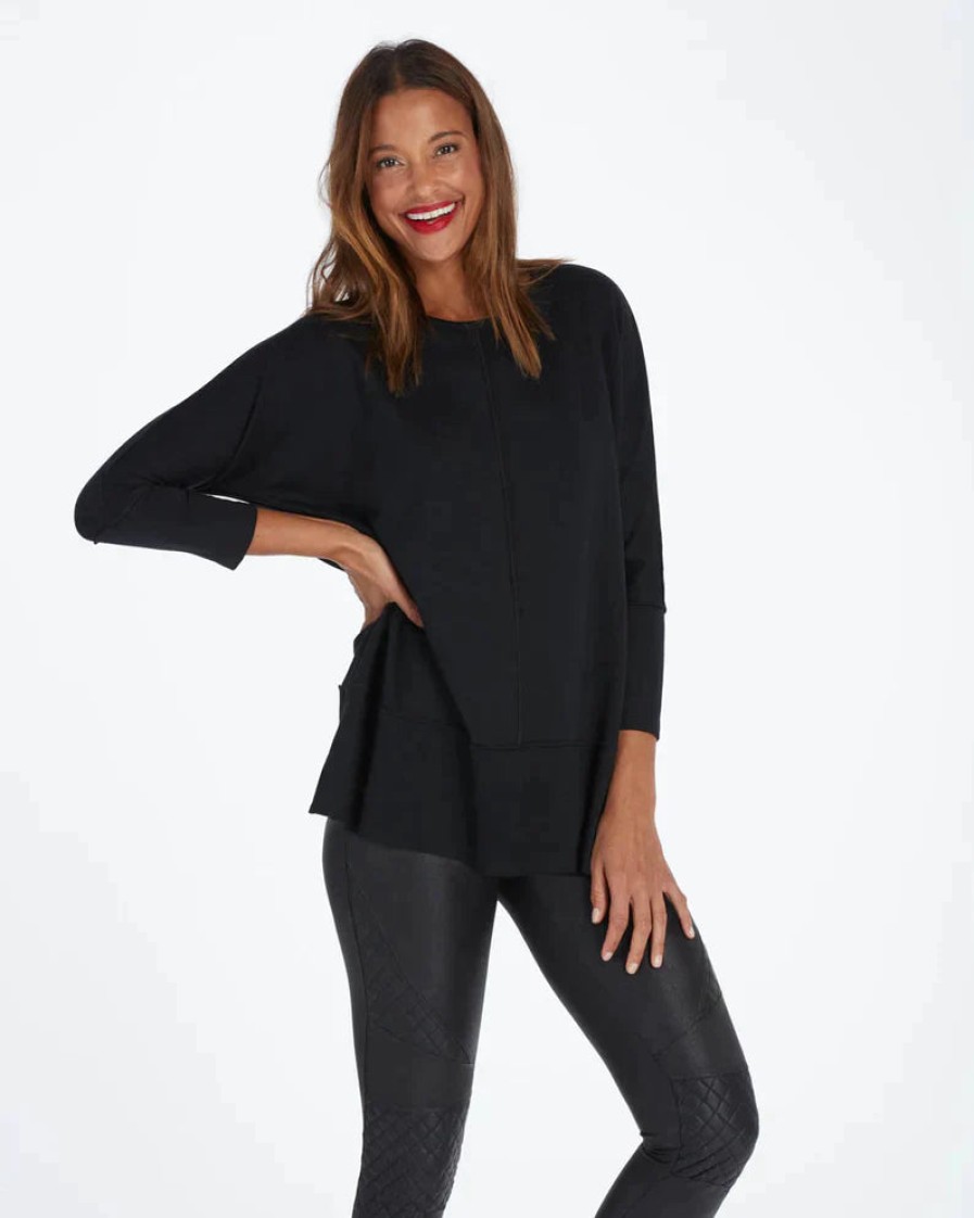 Clothing SPANX | Perfect Length Dolman Sleeve Top In Very Black